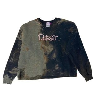 Rebel Soul Apparel Jerzees XL Sweater “Detroit” Top Handmade Bleach Sweatshirt